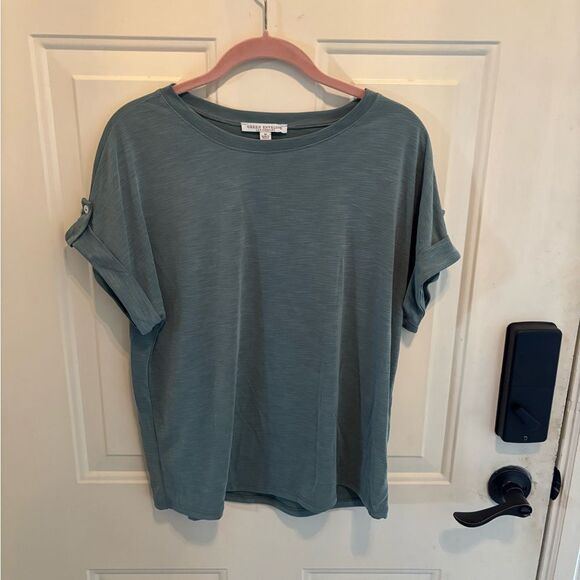 Green Envelope Teal Short Sleeve Top - Picture 2 of 5